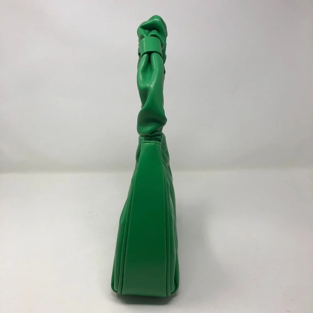 JW Pei Gabbi Ruched Hobo Green Handbag Faux Leather Vegan Purse St Patricks Day